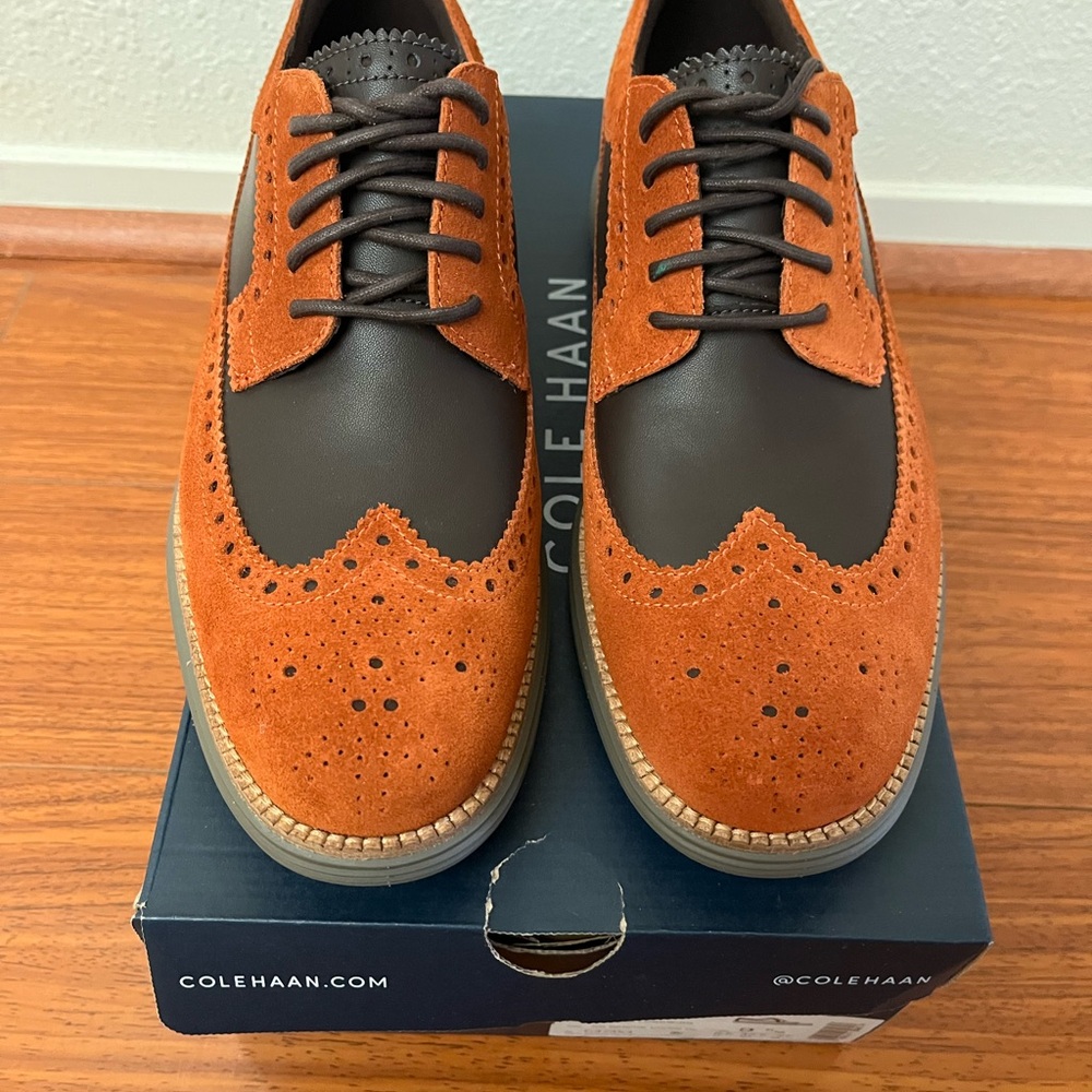 Cole Haan Orange and Brown Oxford Derbys